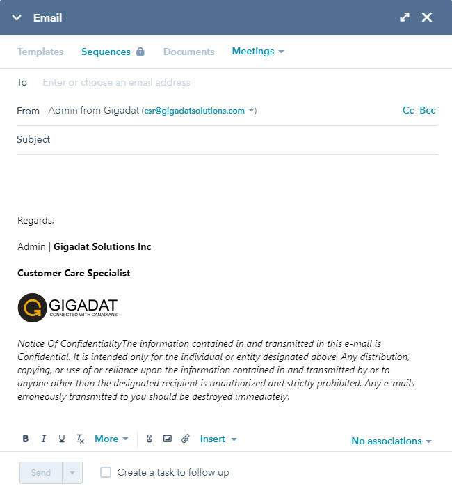 Hubspot Email Compose