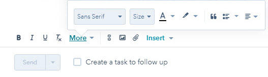 Hubspot Email Compose Formatting More
