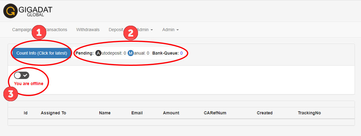 Portal Deposit Process Offline