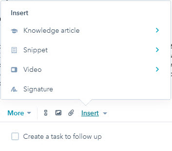 Hubspot Email Compose Insert More