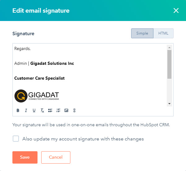 Hubspot Email Signature Modifier