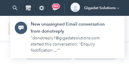 Hubspot Inbox Notification Alert