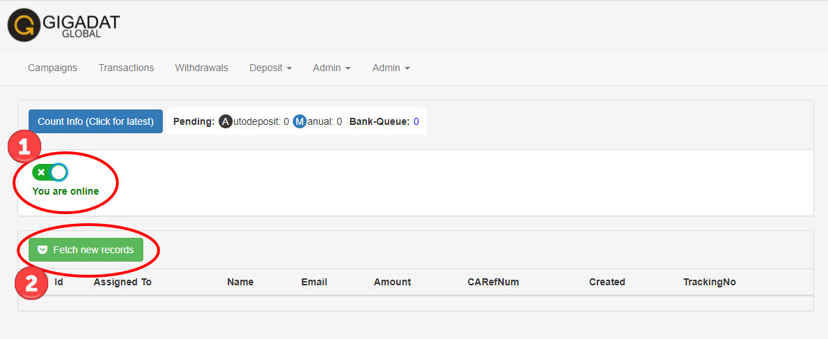 Portal Deposit Process Online