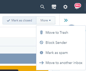 Hubspot Inbox More Options