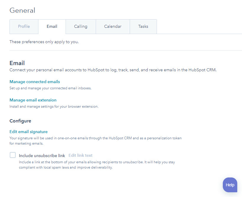 Hubspot Profile Preferences General Email
