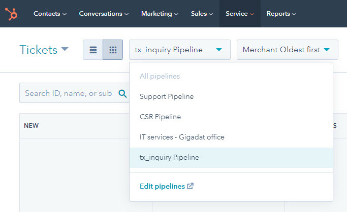 Hubspot Table Pipelines Dropdown