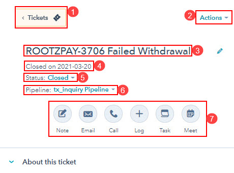Hubspot Ticket Information Top