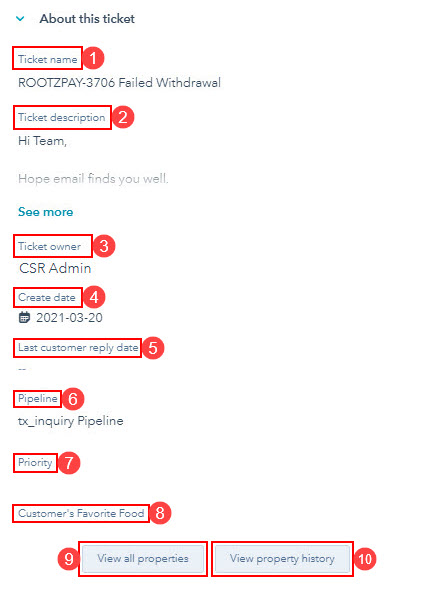 Hubspot Ticket Information Lower